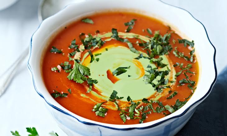 Gazpacho with Avocado Crème Fraîche - - Recipe from BostonChefs