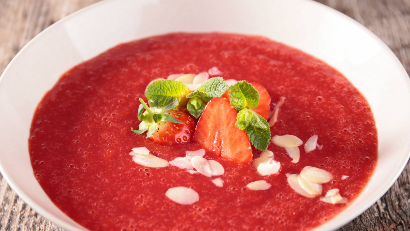 Strawberry Gazpacho from Chef Peter McCarthy - - Recipe from BostonChefs.com - recipes from Boston's