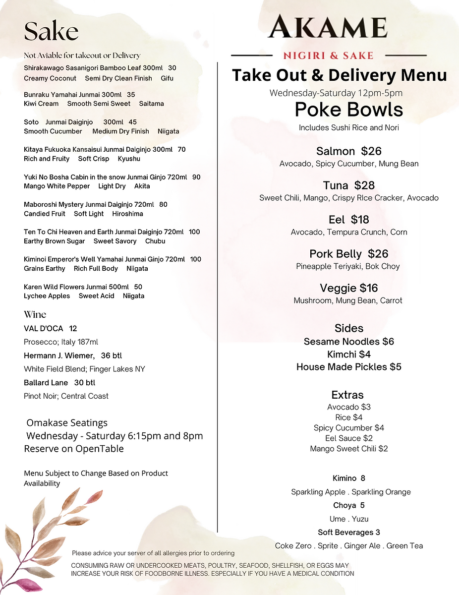 Akame Nigiri & Sake is Open - Boston Restaurant News and Events