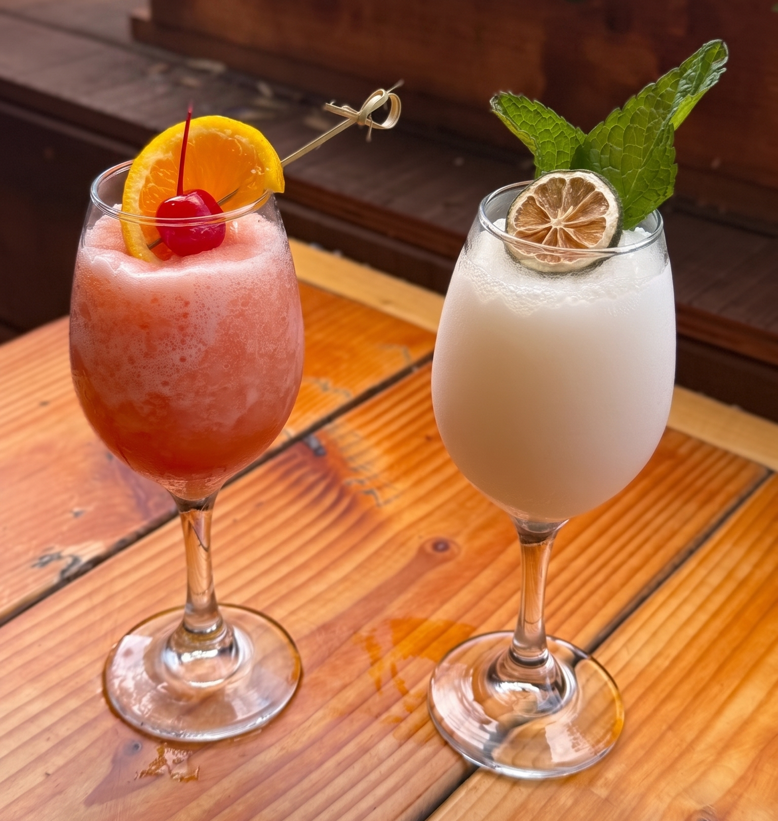 Lincoln Tavern Frozen Blood Orange Spritz and Frozen Hugo Spritz